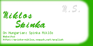 miklos spinka business card